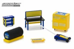 Muscle Shop Tools Michelin Tires, Yellow With Blue - Greenlight 13161/48 - 1/64 Scale Diecast Car