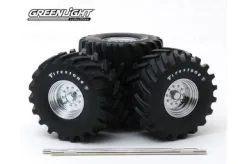 Monster Truck Firestone Wheel & Tire Set, Black - Greenlight 13546 - 1/18 Scale Diecast Accessory