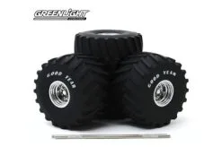 Monster Truck Goodyear Wheel & Tire Set, Black - Greenlight 13547 - 1/18 Scale Diecast Acessory