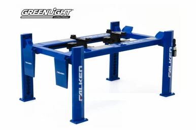 Adjustable Four-Post Lift - Falken Tires., Blue - Greenlight 13553 - 1/18 Scale Diecast Accessory