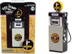1951 Wayne 505 Gas Pump - Signal Gasoline, Black/Silver - Greenlight 14100B - 1/18 Diecast Replica
