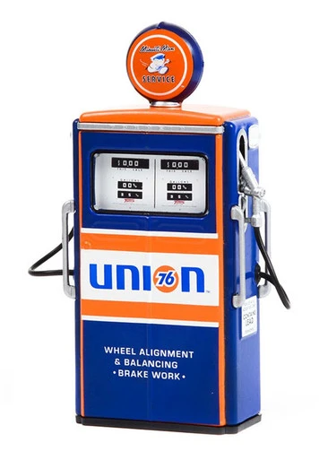 1954 Tokheim 350 Twin Gas Pump Union 76, Blue - Greenlight 14110C - 1/18 Scale Diecast Gas Pump