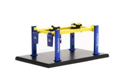 Four-Post Lift - Michelin Tires, Blue/Yellow - Greenlight 16130B- 1/64 Scale Diecast Accessory