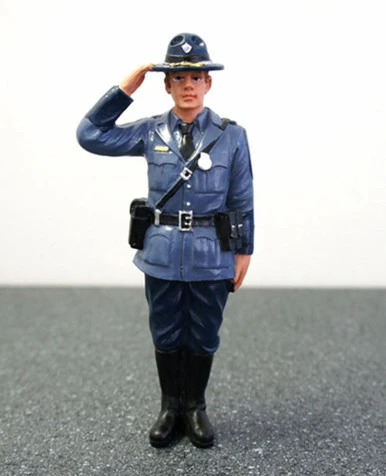 State Trooper Brian Figure, Blue - American Diorama Figurine 16163 - 1/24 Scale