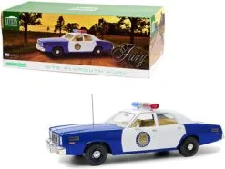 ModelToyCars 1975 Plymouth Fury Osage County Sheriff, White And Blue - Greenlight 19096 - 1/18 Scale Diecast Car