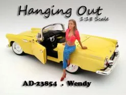 Hanging Out Wendy Figure, Pink With Blue - American Diorama Figurine 23854 - 1/18 Scale