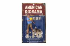 Man And Dog, American Diorama 23889 - 1/18 Scale Hand Painted Figurine Set