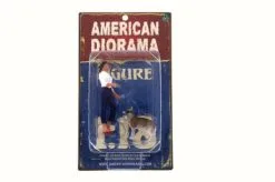 Woman And Dog, American Diorama 23890 - 1/18 Scale Hand Painted Figurine Set