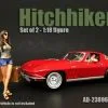 Hitchhiker Set Of 2 Figures, American Diorama 23896G - 1/18 Scale Accessory For Diecast Cars