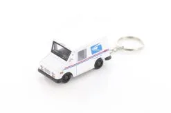 United States Postal Service (USPS) Long Live Postal Mail Delivery Vehicle (LLV) Key Chain, White - Kinsmart 2547DK - 1/72 Scale Diecast Model Toy Car