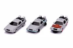 Jada Toys Back To The Future Time Machines 3-Pack, Gray - Jada 31583 - 1/65 Scale Diecast Model Toy Car