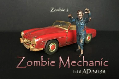 Zombie Mechanic II, Blue - American Diorama 38198 - 1/18 Scale Figurine - Diorama Accessory