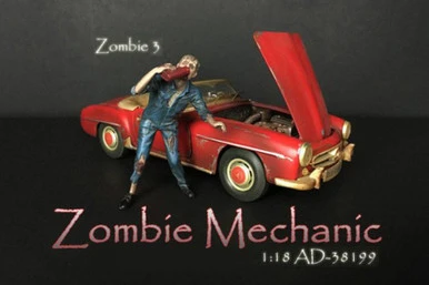 Zombie Mechanic II, Blue - American Diorama 38199 - 1/18 Scale Figurine - Diorama Accessory