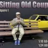 Sitting Old Couple Figure I - American Diorama 38234 - 1/18 Figurine - Diorama Accessory