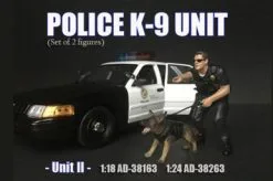 Police Officer K9 Dog Unit II, Black - American Diorama 38264 - 1/24 Figurine - Diorama Accessory