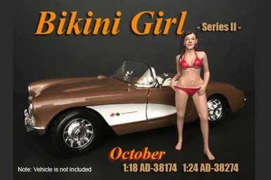 Bikini Girl October, Red - American Diorama 38274 - 1/24 Scale Figurine - Diorama Accessory
