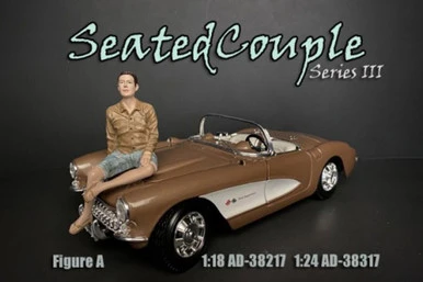 American Diorama Seated Couple Series III Figure38317 - 1/24 Scale Figurine - Diorama Accessory