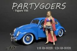 Partygoers Figure VIII, Blue And Pink - American Diorama 38328 - 1/24 Figurine - Diorama Accessory
