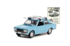 1970 Datsun 510 Blue With Ski Roof Rack, Blue - Greenlight 39100C/48 - 1/64 Scale Diecast Car