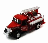 Classic Firetruck, Red W/ Chrome Detail - Showcasts 504D - Diecast Model Toy Car