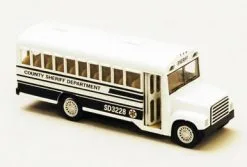 County Sheriff Bus, White - Kinsmart 5107DP - 5" Diecast Model Toy Car