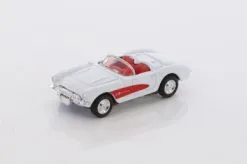 1957 Chevy Corvette, White - Welly 52054G-D - 1/60 Scale Diecast Model Toy Car