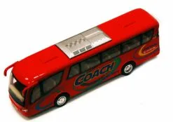 Coach Bus, Red - Kinsmart 7101D - 7" Diecast Model Toy Car (Brand New, But NOT IN BOX)