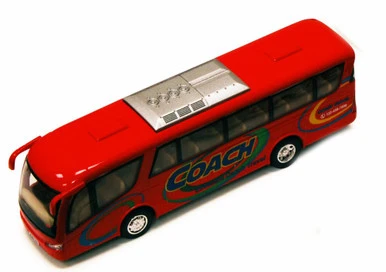 Coach Bus, Red - Kinsmart 7101D - 7" Diecast Model Toy Car (Brand New, But NOT IN BOX)