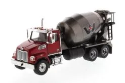 Western Star 4700 SFFA Concrete Mixer, Red And Gray - Diecast Masters 71033 - 1/50 Diecast Car
