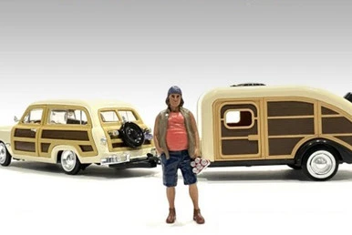 Campers Figure 2, Brown - American Diorama 76335 - 1/18 Scale Figurine - Diorama Accessory