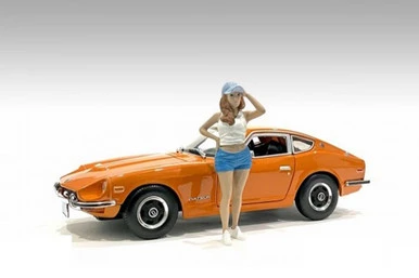 Car Meet 2 Figure III, White W/Blue - American Diorama 76391 - 1/24 Figurine - Diorama Accessory
