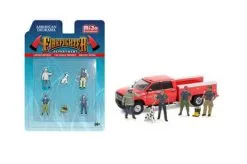 Firefighters 2 Figurine Set, Multi - American Diorama 76482MJ - 1/64 Figurine - Diorama Accessory