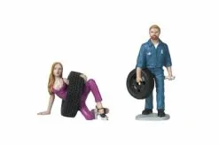 Motorhead Miniatures Tire Brigade Gary And Val 2 Piece Figure Set, 769 - 1/18 Scale Figurine - Diorama Accessory