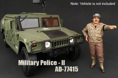 WWII Military Police Figure #2 - American Diorama 77415 - 1/18 Scale Diecast Model Toy Car