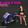 Team Pink Umbrella Girl I, American Diorama 77435 - 1/18 Scale Accessory For Diecast Cars