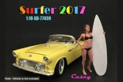 Surfer 2017 Casey Figure W/Surfboard, American Diorama 77439 - 1/18 Accessory For Diecast Cars