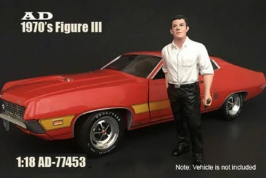 70s Style Figure - III, American Diorama 77453 - 1/18 Scale Accessory For Diecast Cars
