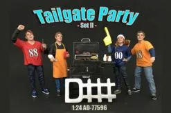 Four Figure Tailgate And Barbeque Set - American Diorama 77596 - 1/24 Scale Diecast Model Toy Car