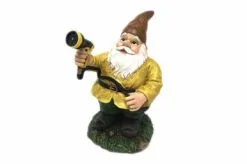 Garden Gnome Watering Fun II, Yellow - American Diorama 8446 - Garden Statue