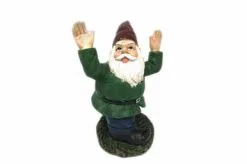 Garden Gnome Watering Fun II, Green - American Diorama 8447 - Garden Statue