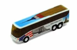 NYC Coach Bus W/Empire State Building, White - Showcasts 9803DNY - 6 Inch Diecast Model Replica