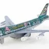 Happy Holidays Turbo Jet, Green & Gray - Showcasts 981DF Diecast Toy Pull-back Plane