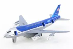 USAF United States Of America Turbo Jet, Indigo W/ Silver - Showcasts 981DF Diecast Toy Pull-back Plane