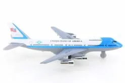 USAF United States Of America Turbo Jet, White & Blue - Showcasts 981DF Diecast Toy Pull-back Plane