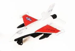 Super Flighters - F-16 Fighter Plane, White & Red - Showcasts 9860D - 4.75 In Diecast Model Replica
