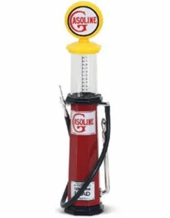 Lucky Road Signature Cylinder Gas Pump Gasoline, Red - Yatming 98622 - 1/18 Scale Diecast Model