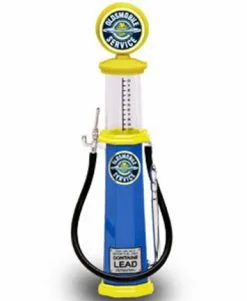 Lucky Road Signature Cylinder Gas Pump Oldsmobile Service, Blue - Yatming 98702 - 1/18 Scale Diecast Model