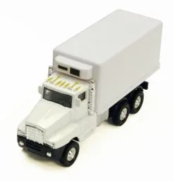 Super Transporter W/ Refrigerator, White - Showcasts 9912/3RW - 5.5 Inch Scale Diecast Model Replica