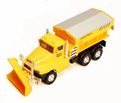 Snow Plow Truck, Yellow - Showcasts 9915D - 5.75 Inch Diecast Model Replica (New, But NO BOX))