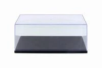 Acrylic Display Case (w/3 Background Designs), Black Base - ModelToyCars 9919BK - 1/18 Accessory